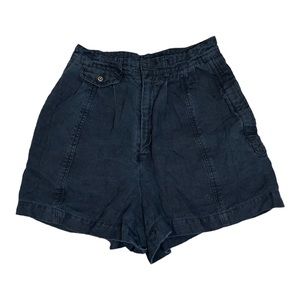 Rachel Comey Black Linen High-Rise Shorts